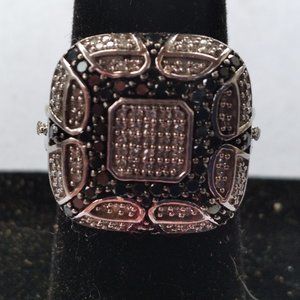 Vintage Sterling Silver and Crystal Ring, Size 7